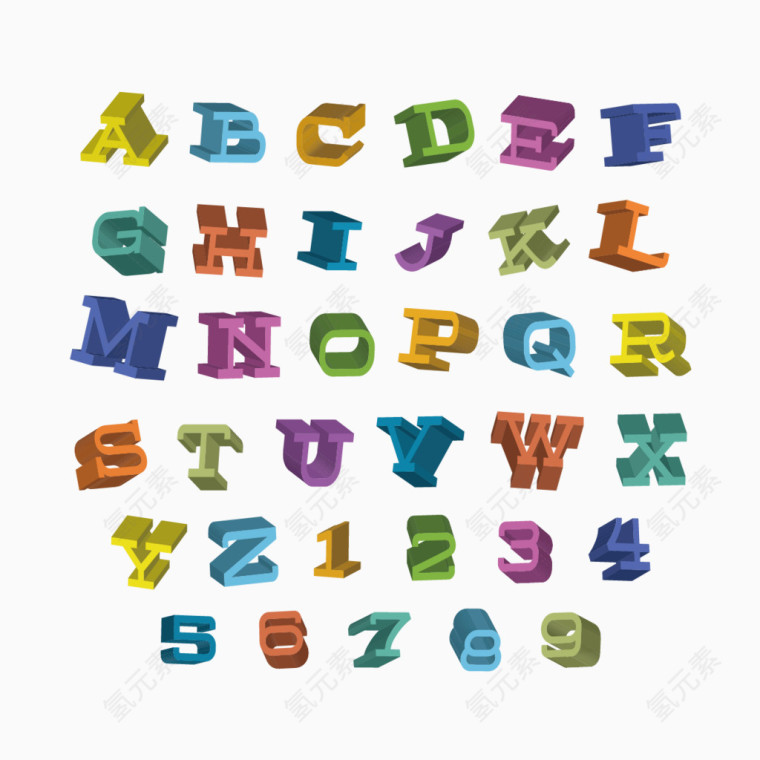 矢量立体字母