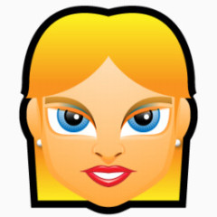 女性面部铁4金发图标