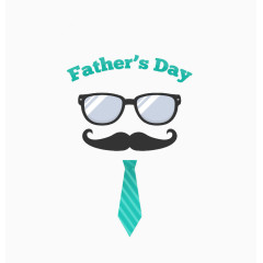 父亲节字母领带眼镜胡子