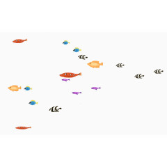 清新手绘小鱼游动