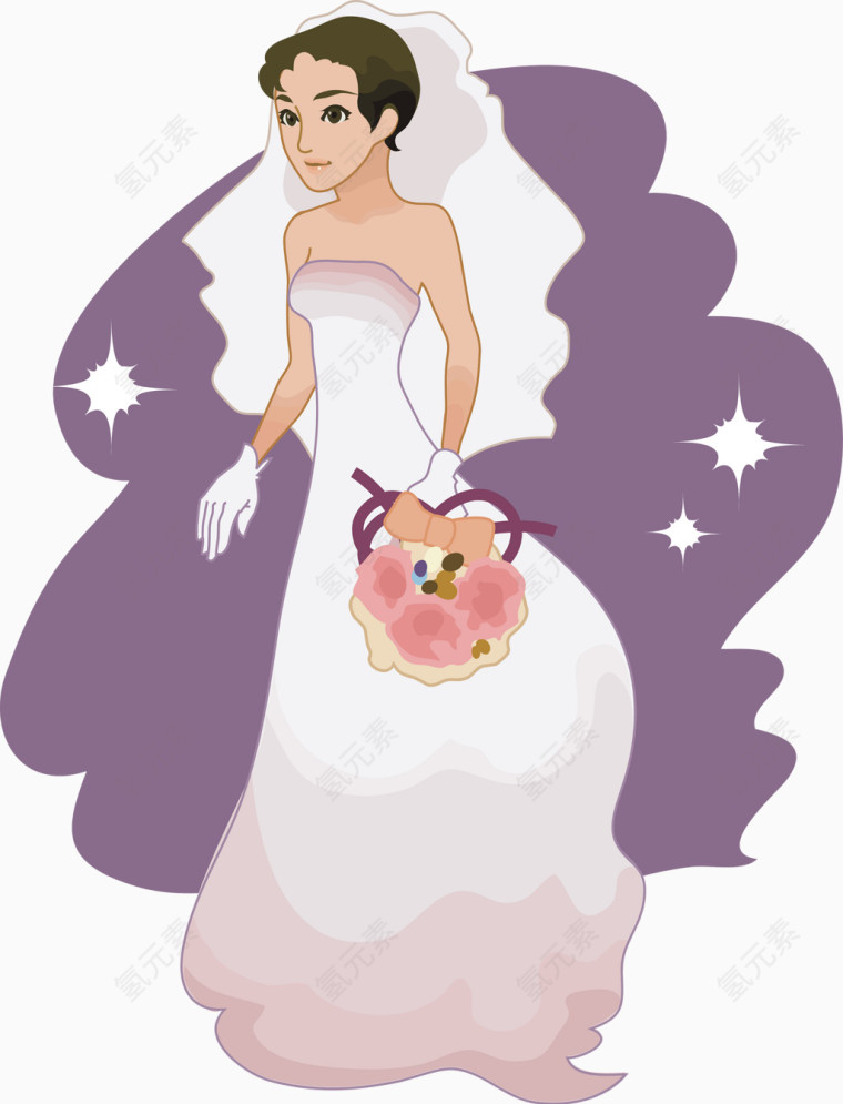 穿着婚纱的美丽新娘