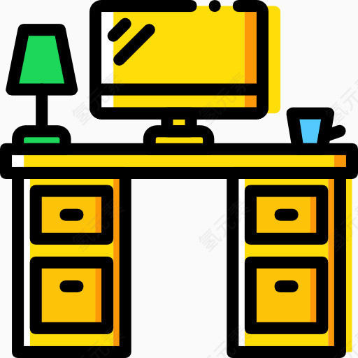 办公室办公桌子图标icon