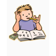 写作业的小男孩