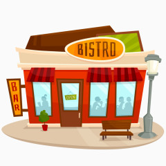 卡通手绘小酒馆店铺