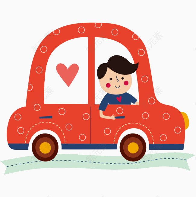 粉红色的小汽车