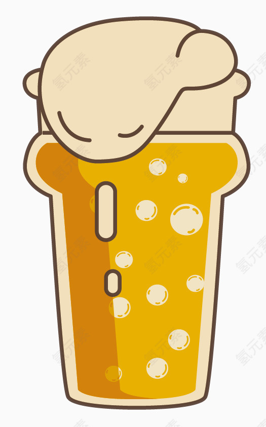 卡通彩色啤酒杯