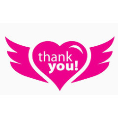 粉色爱心与谢谢