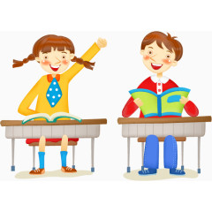 上课的小学生