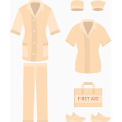 米黄色护士套装