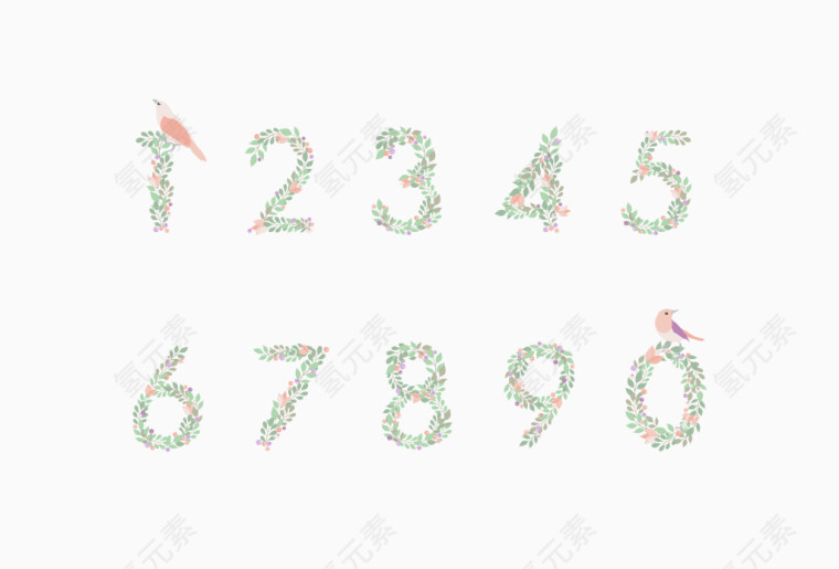 时尚植物数字