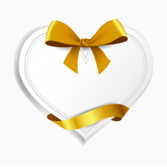 矢量金色蝴蝶结心形