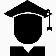 戴博士帽的毕业生图标