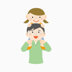 骑爸爸脖子上的女儿