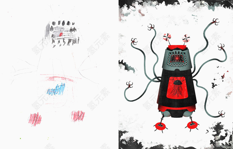 彩绘图案机器人