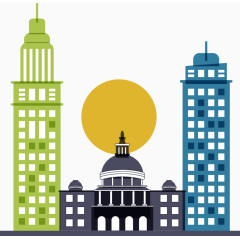 几何城市建筑楼房