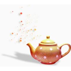 漂浮圆点和茶壶