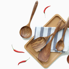 川岛屋日式长柄木汤勺S-21