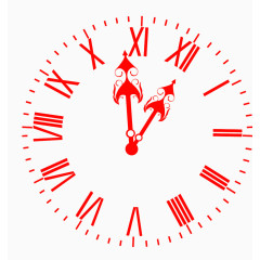 红色罗马数字钟表