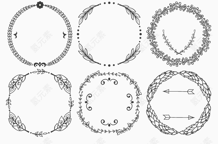 简约欧式花藤边框集合元素