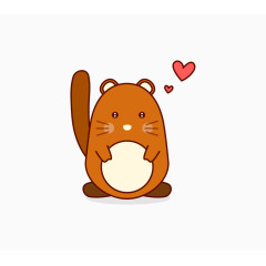 卡通爱心鼠