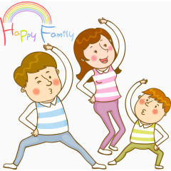 一家人高兴跳舞