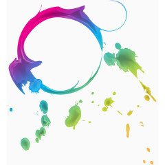 彩色圆环散落油漆