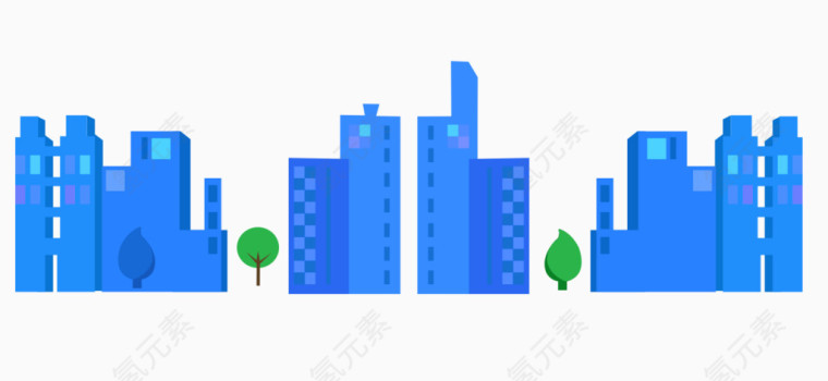 矢量扁平建筑群