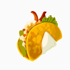 卡通黄色肉夹馍