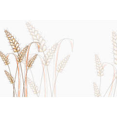 卡通手绘麦穗收获