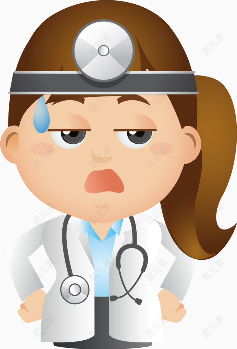 卡通医生女表情png