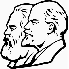 手绘马克思列宁