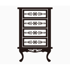 矢量欧式抽屉柜