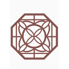 矢量中式门窗镂空雕花