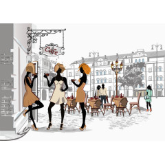 城市街道和行人