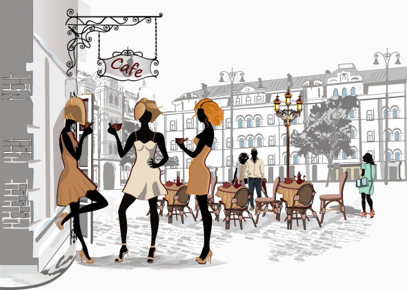 城市街道和行人