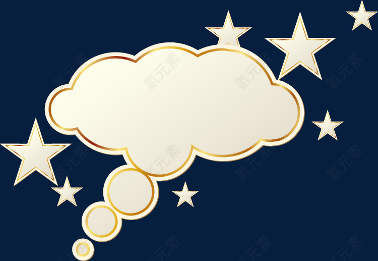 云朵星星金边语言框