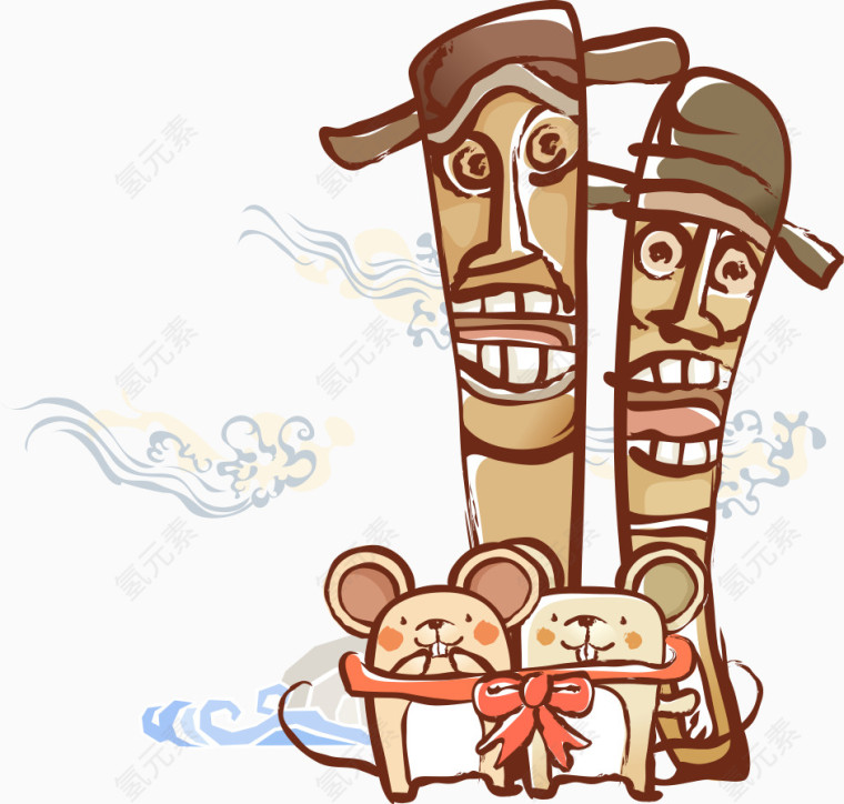 系蝴蝶结的兔子