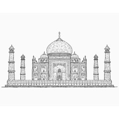 卡通手绘名胜古迹