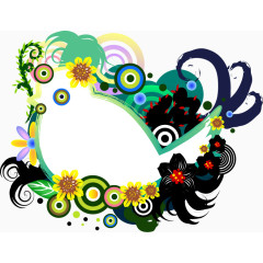 时尚缤纷色彩花边装饰元素