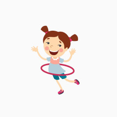 转呼啦圈的小女孩场景