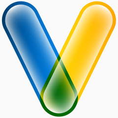 彩色果冻拼接字母v