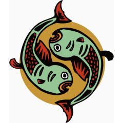 双鱼非洲部落图腾矢量元素