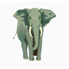 手绘动物大象