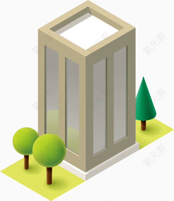 立体建筑群设计矢量素材