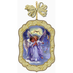 金色磨砂花纹吊牌