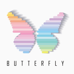 色块拼接动物蝴蝶矢量素材