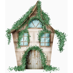 植物装饰图案房子