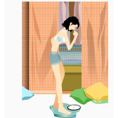 矢量手绘称体重