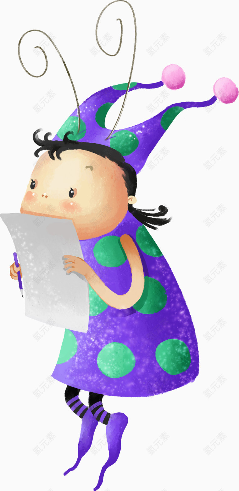 卡通手绘小女孩