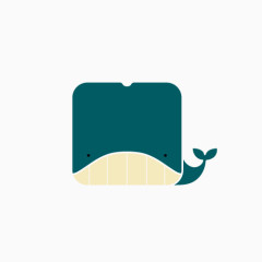 扁平化风格鲸鱼